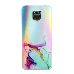 Xiaomi Redmi Note 9S / 9 Pro / 9 Pro Max Θήκη Σιλικόνης Μάρμαρο Laser Marble Pattern Clear TPU Shockproof Protective Case Green