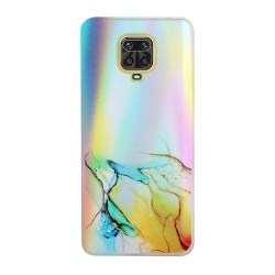 Xiaomi Redmi Note 9S / 9 Pro / 9 Pro Max Θήκη Σιλικόνης Μάρμαρο Laser Marble Pattern Clear TPU Shockproof Protective Case Yellow