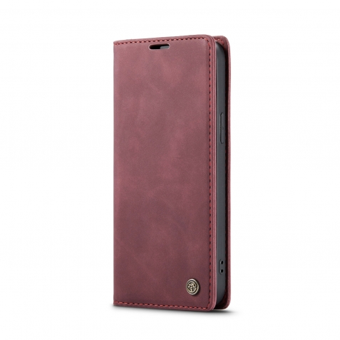 iPhone 14 Pro Max Θήκη Βιβλίο Μπορντό CaseMe-013 Multifunctional Retro Frosted Phone Case Wine Red