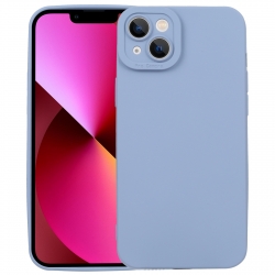 iPhone 14 Θήκη Σιλικόνης Μπλε - Γκρι Liquid Silicone Full Coverage Phone Case Blue Grey