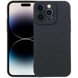 iPhone 14 Pro Θήκη Σιλικόνης Μαύρη Liquid Silicone Full Coverage Phone Case Black