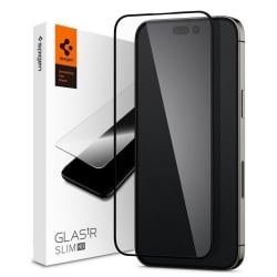 iPhone 14 Pro Προστατευτικό Τζαμάκι Spigen GLAS.tR Slim 2.5D Full Face Tempered Glass Μαύρο AGL05221
