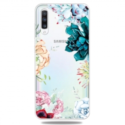 Samsung Galaxy A70 Θήκη Σιλικόνης Coloured Drawing Pattern Highly Transparent TPU Protective Case The Stone Flower