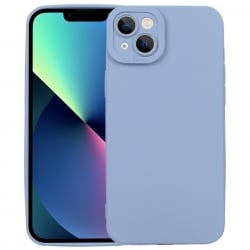 iPhone 14 Plus Θήκη Σιλικόνης Μπλε - Γκρι Liquid Silicone Full Coverage Phone Case Blue Grey