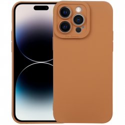 iPhone 14 Pro Θήκη Σιλικόνης Καφέ Liquid Silicone Full Coverage Phone Case Brown