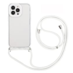 iPhone 14 Pro Θήκη με Λουράκι Shockproof Transparent TPU Protective Case with Lanyard White