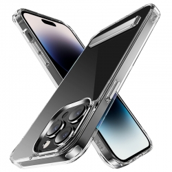 iPhone 14 Pro Θήκη Σιλικόνης Διάφανη Με Σταντ Four Corner Airbag Shockproof Holder Phone Case Transparent
