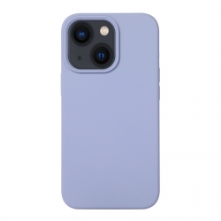 iPhone 14 Plus Θήκη Σιλικόνης Μωβ - Γκρι Liquid Silicone Phone Case Lavender Grey