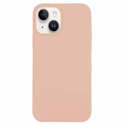 iPhone 14 Θήκη Σιλικόνης Απαλό Ροζ Solid Silicone Phone Case Sand Pink