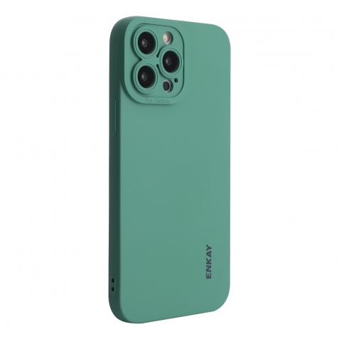iPhone 14 Pro Max Θήκη Σιλικόνης Σκούρο Πράσινη ENKAY Liquid Silicone Shockproof Case Dark Green