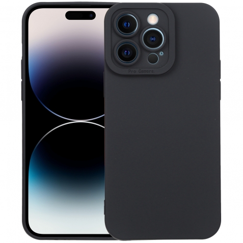 iPhone 14 Pro Max Θήκη Σιλικόνης Μαύρη Liquid Silicone Full Coverage Phone Case Black