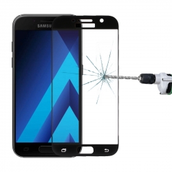 Samsung Galaxy A3 2017 Προστατευτικό Τζαμάκι Μαύρο 0.33mm 9H Surface Hardness Silk-screen Full Screen Tempered Glass Black