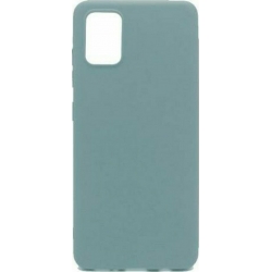 Samsung Galaxy A51 4G Θήκη Σιλικόνης Γκρι - Μπλε Matt TPU Silicone Case Gray - Blue