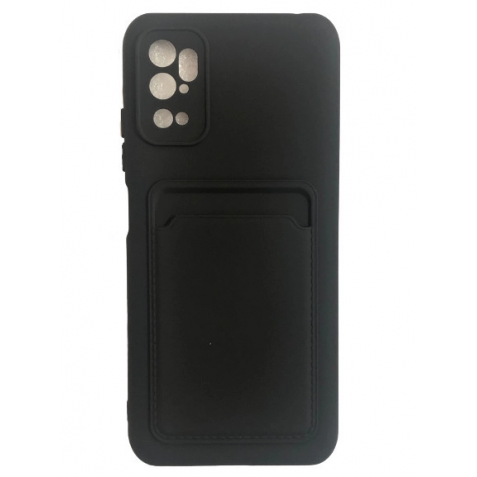 Xiaomi Redmi Note 10 5G / Poco M3 Pro 5G Θήκη Σιλικόνης Μαύρη Card Case Silicone Wallet Case with Card Holder Documents Black