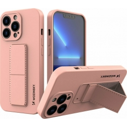 iPhone 13 Θήκη Σιλικόνης Ροζ - Χρυσή Wozinsky Kickstand Case Flexible Silicone Cover With A Stand Rose - Gold