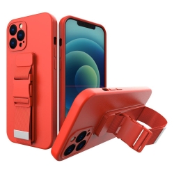 Xiaomi Poco M4 Pro 5G Θήκη Σιλικόνης Κόκκινη Rope Case Gel TPU Airbag Case Cover with Lanyard Red