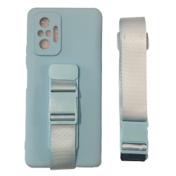 Xiaomi Redmi Note 10 Pro NFC Θήκη Σιλικόνης Απαλό Μπλε Rope Case Gel TPU Airbag Case Cover with Lanyard Sky Blue