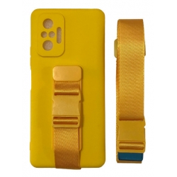 Xiaomi Redmi Note 10 Pro NFC Θήκη Σιλικόνης Κίτρινη Rope Case Gel TPU Airbag Case Cover with Lanyard Yellow