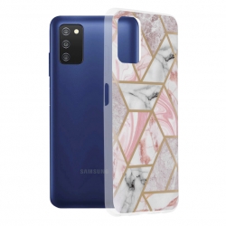 Samsung Galaxy A03s Θήκη Σιλικόνης Techsuit Marble Series Back Cover Pink Hex