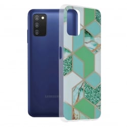 Samsung Galaxy A03s Θήκη Σιλικόνης Marble Series Back Cover Green Hex