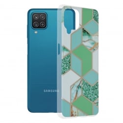 Samsung Galaxy A12 / M12 Θήκη Σιλικόνης Marble Series Back Cover Green Hex
