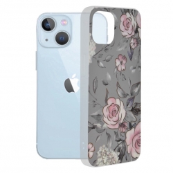 iPhone 13 ήκη Σιλικόνης Techsuit Marble Series Back Cover Bloom of Ruth Gray