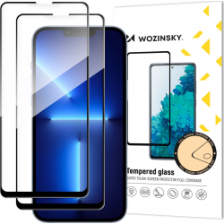 iPhone 14 / 13 / 13 Pro Προστατευτικό Τζαμάκι 2 TEMAXIA Wozinsky Full Glue Full Screen Tempered Glass Black