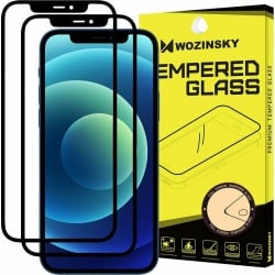 iPhone 12 / 12 Pro Προστατευτικό Τζαμάκι Μαύρο 2 TEMAXIA Wozinsky Full Glue Full Screen Tempered Glass Black