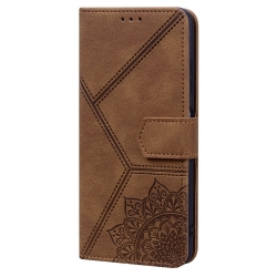 Xiaomi Redmi Note 11 / Note 11S Θήκη Βιβλίο Καφέ Geometric Mandala Embossed Phone Case Brown