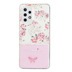 Samsung Galaxy A13 4G Θήκη Σιλικόνης Bronzing Butterfly Flower Phone Case Peony