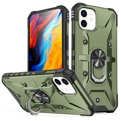 iPhone 11 Θήκη Πράσινη Με Σταντ Ring Holder Phone Case Army Green