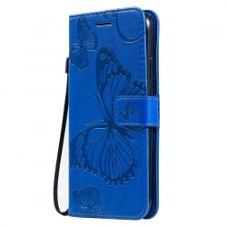 iPhone 11 Θήκη Βιβλίο Μπλε Με Πεταλούδες Pressed Printing Butterfly Pattern Horizontal Flip Case Blue