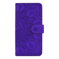 iPhone 11 Θήκη Βιβλίο Μωβ Calf Pattern Mandala Double Folding Design Embossed Case Purple