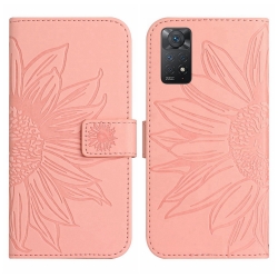 Xiaomi Redmi Note 11 Pro / Note 11 Pro 5G Θήκη Βιβλίο Ροζ Skin Feel Sun Flower Pattern Flip Phone Case Pink