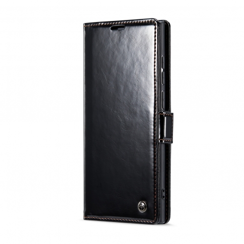 Samsung Galaxy S23 Ultra 5G Θήκη Βιβλίο Μαύρο CaseMe 003 Crazy Horse Texture Phone Case Black