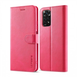 Xiaomi Redmi Note 11 Pro / Note 11 Pro 5G Θήκη Βιβλίο Φούξια LC.IMEEKE Calf Texture Phone Case Red