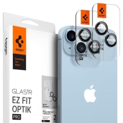 iPhone 14 / 14 Plus Αντιχαρακτικό Γυαλί για την Κάμερα 2 Τεμάχια Spigen OPTIK.TR "EZ FIT" Camera Protector Cover Black AGL05213