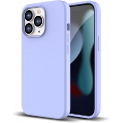 iPhone 13 Pro Θήκη Σιλικόνης Μωβ Soft Touch Silicone Rubber Soft Case Purple