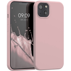 iPhone 13 Θήκη Σιλικόνης Καφέ Soft Touch Silicone Rubber Soft Case Coffee
