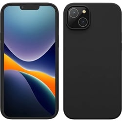 iPhone 14 Plus Θήκη Σιλικόνης Μαύρη Soft Touch Silicone Rubber Soft Case Black