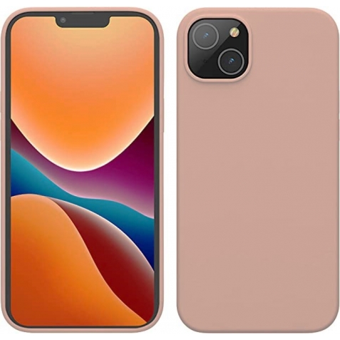 iPhone 14 Plus Θήκη Σιλικόνης Καφέ Soft Touch Silicone Rubber Soft Case Coffee
