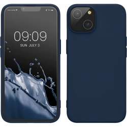 iPhone 14 Θήκη Σιλικόνης Μπλε Soft Touch Silicone Rubber Soft Case Blue