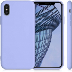 iPhone X / XS Θήκη Σιλικόνης Μωβ Soft Touch Silicone Rubber Soft Case Purple