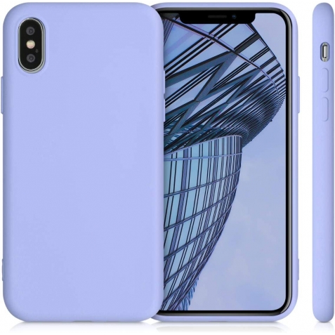 iPhone X / XS Θήκη Σιλικόνης Μωβ Soft Touch Silicone Rubber Soft Case Purple