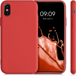iPhone X / XS Θήκη Σιλικόνης Κόκκινη Soft Touch Silicone Rubber Soft Case Red