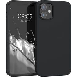 iPhone 12 mini Θήκη Σιλικόνης Μαύρη Soft Touch Silicone Rubber Soft Case Black