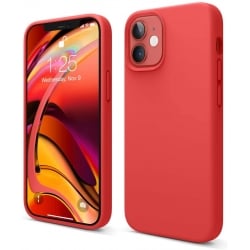 iPhone 12 mini Θήκη Σιλικόνης Κόκκινη Soft Touch Silicone Rubber Soft Case Red