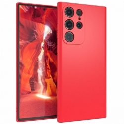 Samsung Galaxy S22 Ultra 5G Θήκη Σιλικόνης Κόκκινη Soft Touch Silicone Rubber Soft Case Red